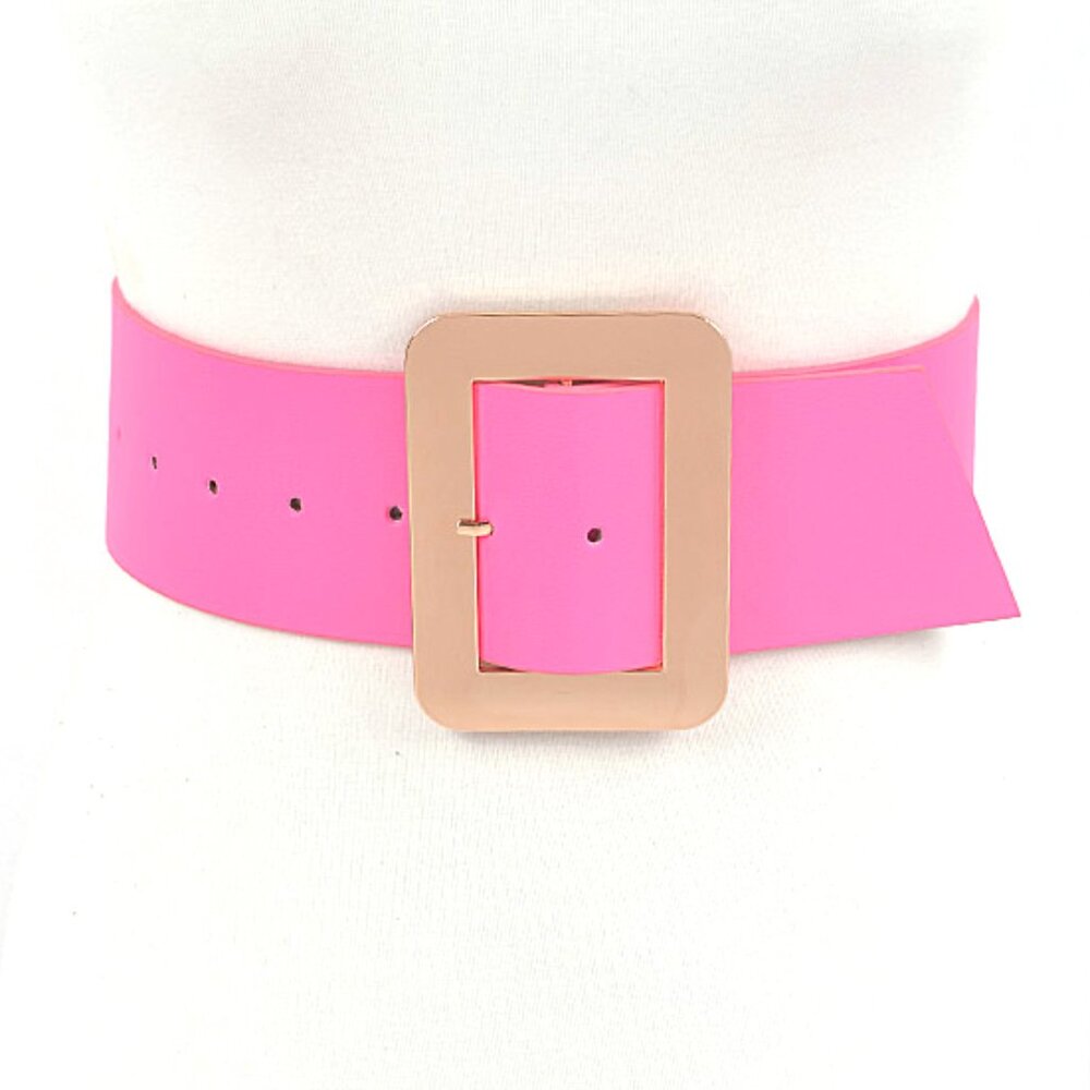 BNWT Wide Neon Color Fashion Belt Oversize Square Buckle Wide Belt